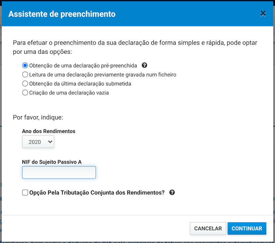 Passo 1: Comece com uma declaração pré-preenchida do IRS.